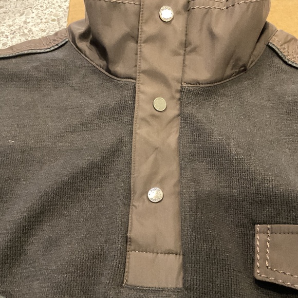 Men’s Bugatti 1/4 Zip Sweater, Chocolate Brown, Elbow and Shoulder Patches, XL - Picture 11 of 12